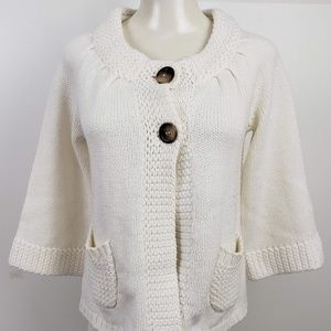 Style & Co Sweater size Medium 3/4 Sleeve White